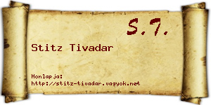 Stitz Tivadar névjegykártya